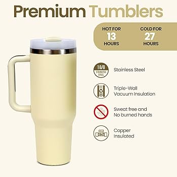 Personalized Stainless Steel Tumbler with Handle, 1200ml Capacity