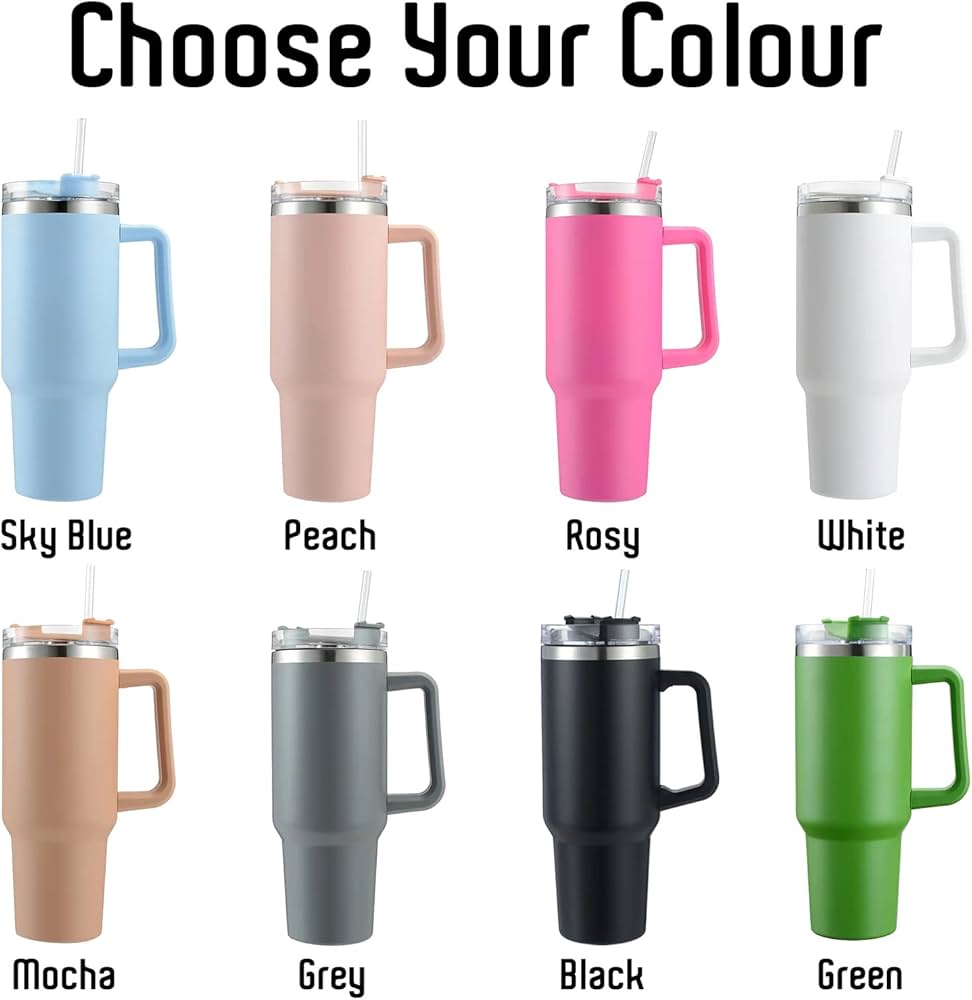 Personalized Stainless Steel Tumbler with Handle, 1200ml Capacity